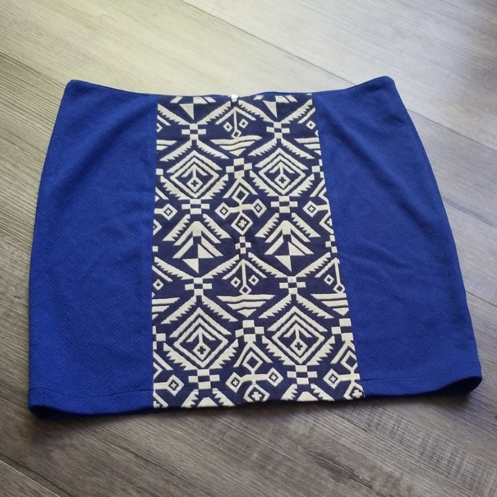 Aztec skirt royal blue small